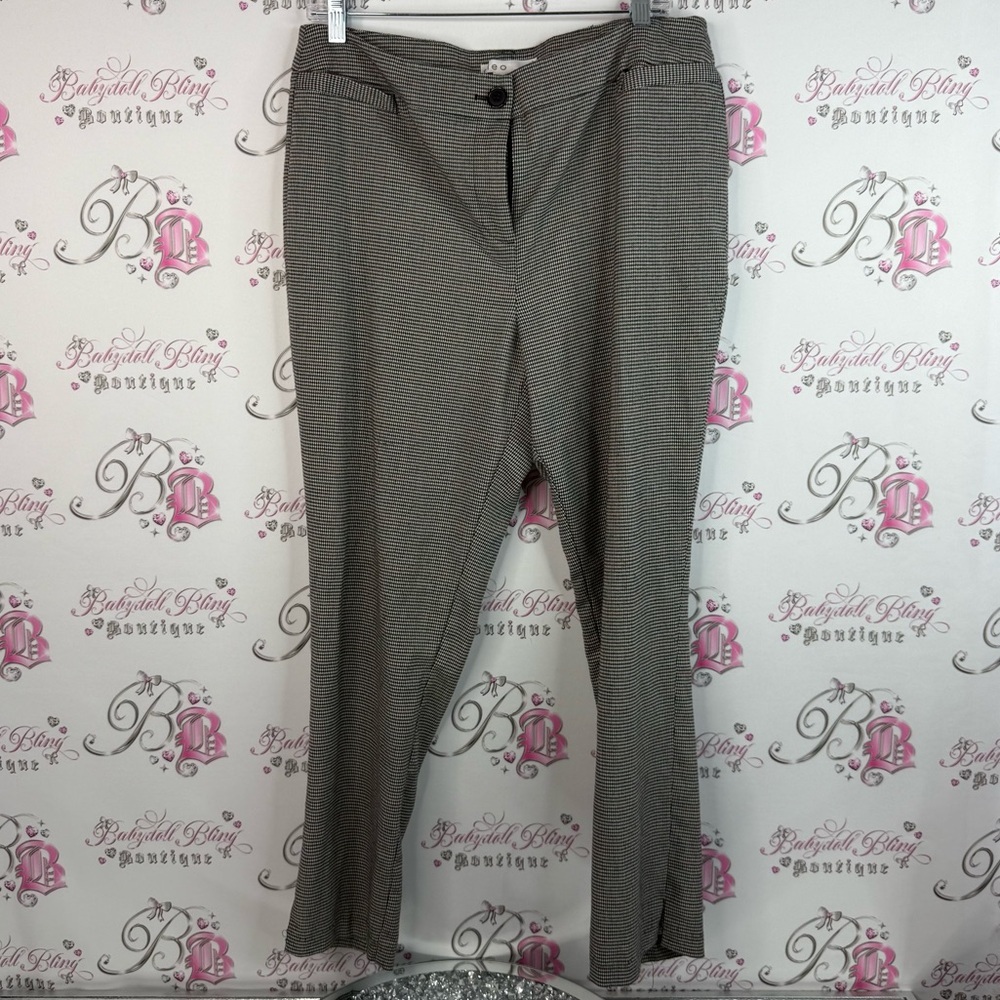 Cleo trousers, pants, houndstooth, black cream, white red Checkered Pants